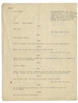 Moe Howard's 3pp. Script for a Sketch Involving a Burlesque Girl -- Circa October 1952 -- Very Good Condition